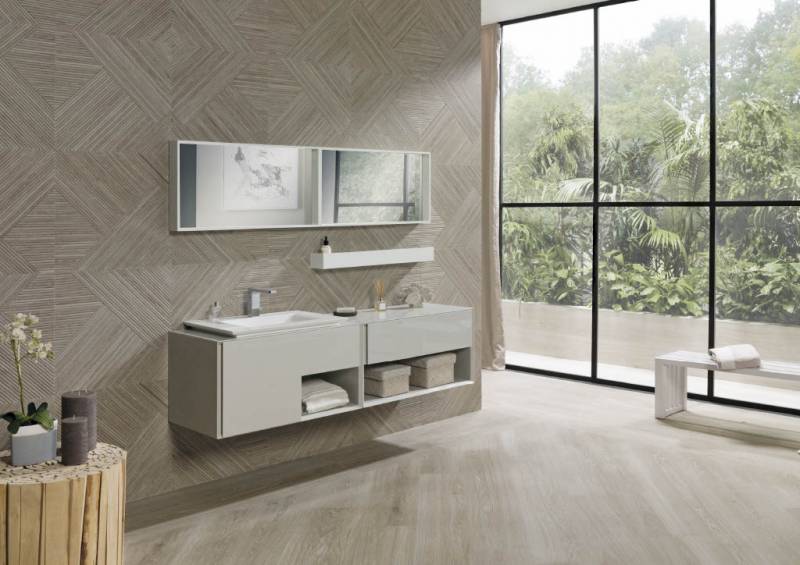 Vente de faïence imitation bois géométrique Porcelanosa
