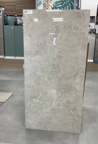 Vente de carrelage effet travertin brillant en 60x120 pour faïence de salle de bain Yvetot- TK Carrelage