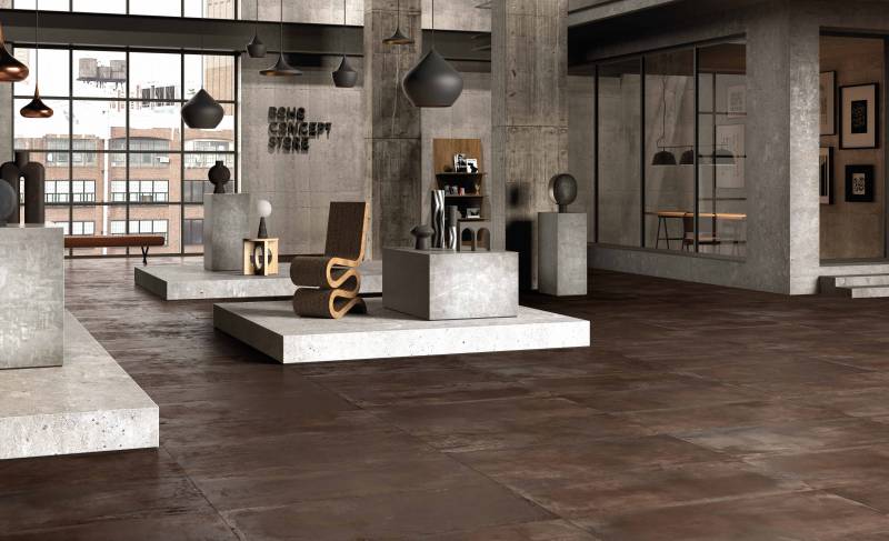 Carrelage intérieur et extérieur effet métallique Oxyd