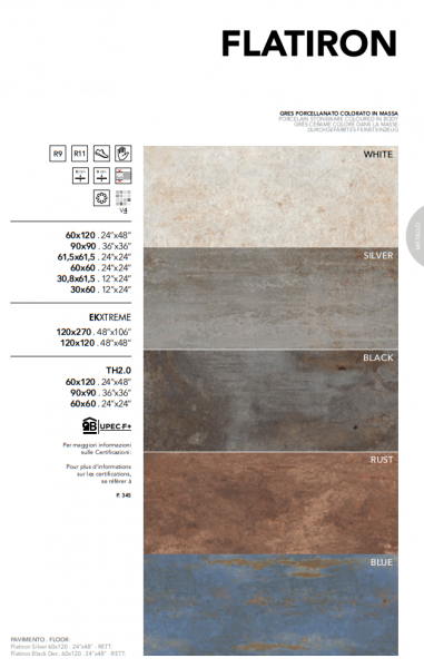 Carrelage intérieur et extérieur effet oxydé Flatiron