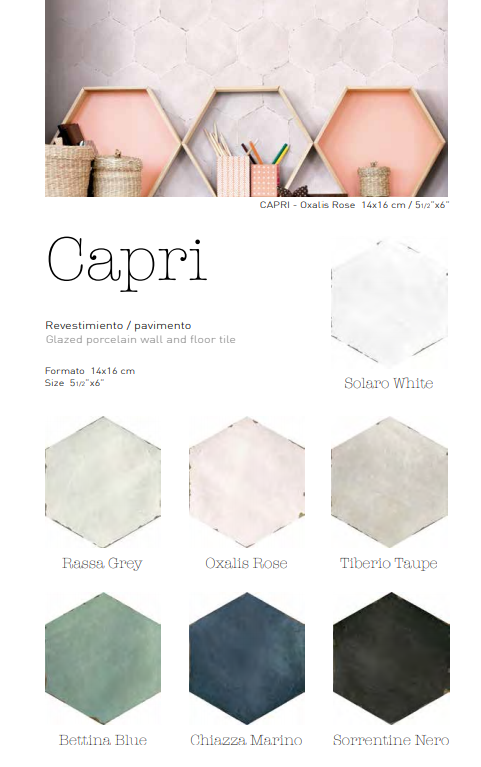Carrelage intérieur à motifs hexagonal Capri